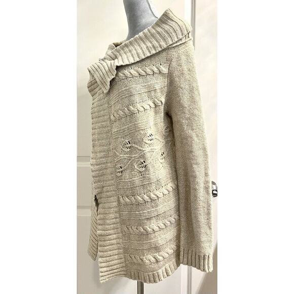 Gap Wool Blend Cardigan Sweater Open Front Cable Knit Duster Shawl Size S - Picture 2 of 9